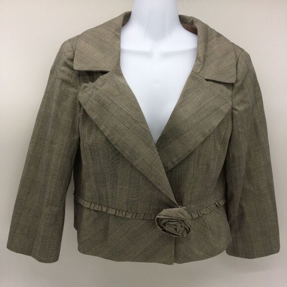 Nanette Lepore Short Jacket w/Wrap Front Closure/Ruffle & Flower Accent @Waist-8 - Picture 1 of 9